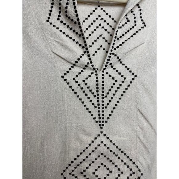 Gypset Silk Embroidered Mini Caftan Dress with Fringe Sz. M - Picture 3 of 9